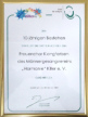 Die Gratulationsurkunde von Bürgermeister Davide Licht